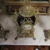 Kaminuhr Jugendstil 1910 Porzellan Bronze – Bild 5