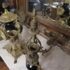 Kaminuhr Jugendstil 1910 Porzellan Bronze – Bild 7