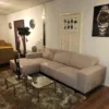 Sofa Couch Eckcouch Ecksofa Leder Sand 2,90 m x 1,50 m