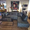 Sofa Couch Eckcouch Ecksofa Anthrazit Velours 2,65 m x 2,00 m