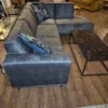 Sofa Couch Eckcouch Ecksofa Anthrazit Velours 2,65 m x 2,00 m – Bild 2