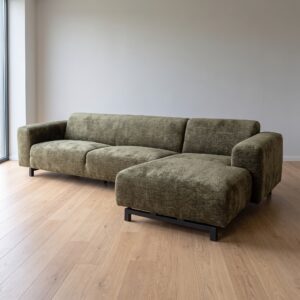 Sofa Couch Eckcouch Ecksofa Olive Velours 3,00 m