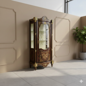 Vitrine Schrank Barockstil Nussbaum 0,87 m