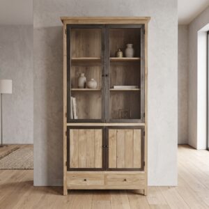 Vitrine Bücherschrank Teakholz 1,08 m