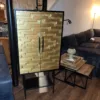 Schrank Kabinettschrank Massivholz Schwarz-Gold 0,70 m – Bild 2