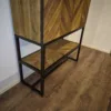 Schrank Kabinettschrank Fischgrät-Optik Teakholz 1,05 m – Bild 7