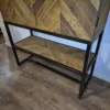 Schrank Kabinettschrank Fischgrät-Optik Teakholz 1,05 m – Bild 8