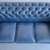 Chesterfield Sofa Couch Leder Blau 2,07 m – Bild 4