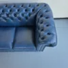 Chesterfield Sofa Couch Leder Blau 2,07 m – Bild 5