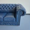 Chesterfield Sofa Couch Leder Blau 2,07 m – Bild 6