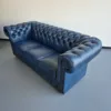 Chesterfield Sofa Couch Leder Blau 2,07 m – Bild 2