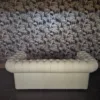 Chesterfield Sofa Couch Leder Cremeweiß 2,05 m – Bild 7
