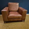 Sessel Wohnzimmersessel Leder Antikbraun – Bild 2