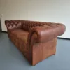 Chesterfield Couchgarnitur Antikbraun 3-2-1 Leder – Bild 5