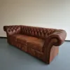 Chesterfield Couchgarnitur Antikbraun 3-2-1 Leder – Bild 4
