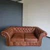 Chesterfield Couchgarnitur Antikbraun 3-2-1 Leder – Bild 8