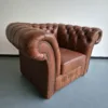 Chesterfield Couchgarnitur Antikbraun 3-2-1 Leder – Bild 11