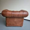 Chesterfield Couchgarnitur Antikbraun 3-2-1 Leder – Bild 15