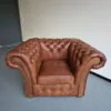 Chesterfield Couchgarnitur Antikbraun 3-2-1 Leder – Bild 12