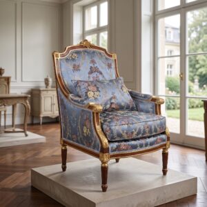Barocksessel Sessel Barockstil Blau