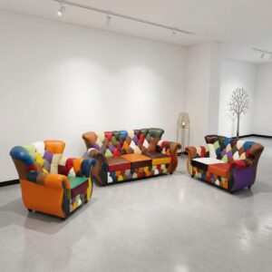 Chesterfield Couchgarnitur Modell Karneval 3-2-1 Leder