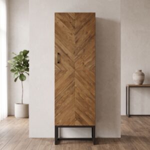 Schrank Kleiderschrank Parkett-Optik Teakholz 0,60 m