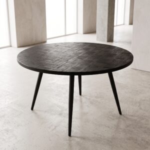 Parkett-Tisch Esstisch Eiche Schwarz Ø 1,10 m