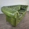 Chesterfield Couch Sofa Rindsleder Grün 2,20 m – Bild 4