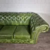 Chesterfield Couch Sofa Rindsleder Grün 2,20 m – Bild 6