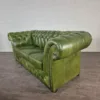 Chesterfield Couch Sofa Rindsleder Grün 2,20 m – Bild 7