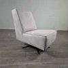 Retro Design Sessel Weiß-Grau Leder