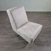 Retro Design Sessel Weiß-Grau Leder – Bild 2
