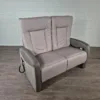 Elektrisches Relaxsofa Relaxcouch Sofa Leder Beige 1,30 m
