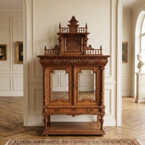 Vertiko mit Aufsatz Gründerzeit 1880 Nussbaum