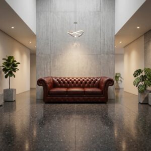 Chesterfield Couch Rindsleder Dunkelrot-Braun 2,20 m