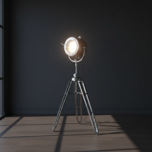 Tripod Stehlampe Lampe Chrom 1,44 m – 1,64 m