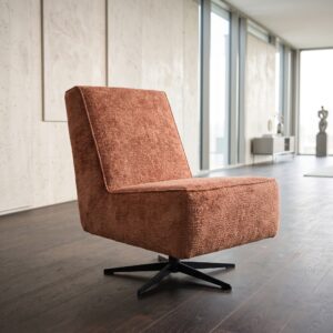 Retro Design Sessel Korallenrot Stoff