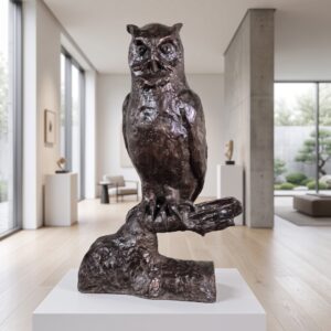 Skulptur Dekoration Eule Bronze 0,65 m