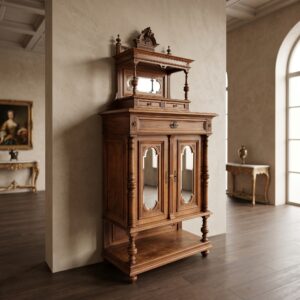 Vertiko mit Aufsatz Gründerzeit 1880 Nussbaum