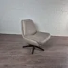 Design Sessel Beige Leder – Bild 2