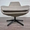 Design Sessel Beige Leder – Bild 9