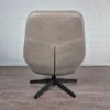Design Sessel Beige Leder – Bild 5