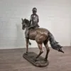 Skulptur Deko-Figur Pferd mit Reiterin Bronze 1,20 m – Bild 12