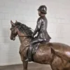 Skulptur Deko-Figur Pferd mit Reiterin Bronze 1,20 m – Bild 13