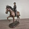 Skulptur Deko-Figur Pferd mit Reiterin Bronze 1,20 m – Bild 2