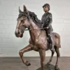 Skulptur Deko-Figur Pferd mit Reiterin Bronze 1,20 m – Bild 3
