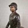 Skulptur Deko-Figur Pferd mit Reiterin Bronze 1,20 m – Bild 4