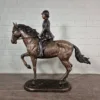 Skulptur Deko-Figur Pferd mit Reiterin Bronze 1,20 m – Bild 6
