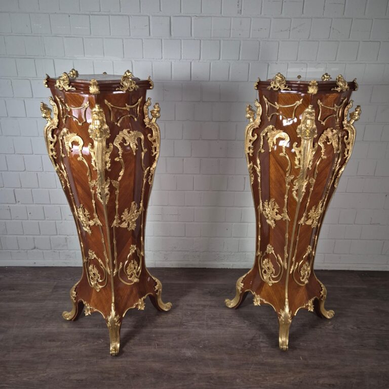 Säule Dekosäule Nussbaum Marmor 1,50 m – Bild 2