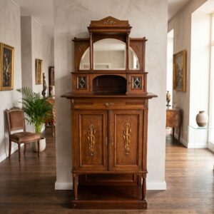 Vertiko mit Aufsatz Jugendstil 1910 Nussbaum